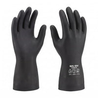 GOL-SIV Black Neoprene Chemical Gloves, 26 Mil Work Gloves, XL, 6 Pairs