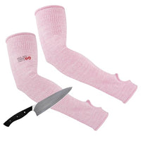 GOL-SIV Arm Protectors For Thin Skin And Bruising, Cut Resistant Sleeves For Men Women, A5 Level Pink Arm Sleeve For Gardening (Pink, 17.7 In)