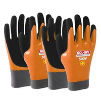 GOL-SIV 500V Insulated Electrician Gloves, Large, 2 Pcs
