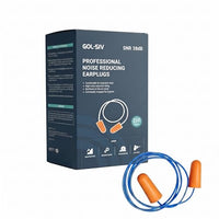 GOL-SIV Bulk Corded Foam Ear Plugs, 200 Pairs, NRR 33dB, Orange