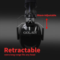 GOL-SIV Noise Reduction Ear Muffs,Sound Proof Ear Protection For Adults,SNR31dB Safety Earmuffs For Gun Range,Airport,Shooting,Construction,Lawn Mowing