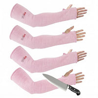 GOL-SIV Cut Resistant Arm Sleeves, Safety Protective Arm Guards with Thumb Holes for Work, Mechanics, Glass Handling, Anti-Slash Protectors for Thin Skin (2 Pairs,Pink, 17.7 In)