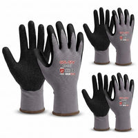 GOL-SIV 15-Gauge Seamless Knit Work Gloves, Micro-Foam Sandy Nitrile Grip for Mechanics & Assembly, Abrasion Resistant, Breathable Open Back Hand Protection (XL, 3 Pairs)