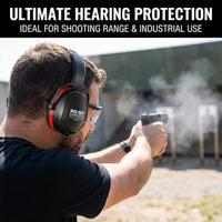 GOL-SIV SNR 34dB Noise Reduction Earmuffs 3 Pack, Soundproof Ear Protection for Industrial Construction, Woodworking & Shooting Range, Black & Red