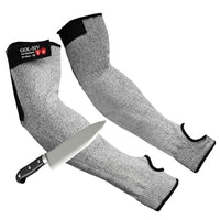 GOL-SIV Cut Resistant Sleeves With Thumb Hole, Arm Protectors For Thin Skin And Bruising, Gardening Sleeves For Women, Men, Elderly (17.7in, Grey)