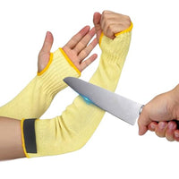 GOL-SIV Cut Resistant Sleeves With Thumb Hole,Thin Skin Arm Protection Sleeves And Bruising, Kevlar Sleeves,For Gardening, Welding, Kitchen,For Women, Men, Elderly(Yellow, 11.8 in)