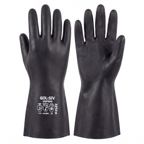 GOL-SIV Chemical Resistant Gloves Neoprene PVC EN374 Mechanic Work, M