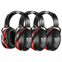GOL-SIV SNR 34dB Noise Reduction Earmuffs 3 Pack, Soundproof Ear Protection for Industrial Construction, Woodworking & Shooting Range, Black & Red