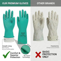 GOL-SIV 12 pairs Heavy Duty Nitrile Gloves For Men and Women, 18mil, EN374 Type A Chemical Resistant Gloves For Automotive And Painting, Puncture Resistant Work Gloves For Industrial Use, XL
