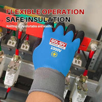 GOL-SIV 1000V Insulated Electrician Gloves, High Precision Safety Work Gloves for Circuit Handling & Assembly, Oil-Resistant Grip with Flexible Fit, 5 Pairs