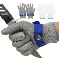 GOL-SIV ANSI A9 Cut Resistant Glove, Stainless Steel Mesh Metal Glove, Food Grade for Kitchen Cooking, Butcher Meat Cutting, Oyster Shucking, Mandoline, Fishing, Size L, 2 pcs