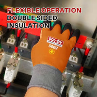 GOL-SIV 400V Electrical Gloves (3 Pairs, XL), Flame Retardant Low Voltage Insulated Gloves, High Grip Rubber Safety Work Gloves for EV, Solar, HVAC & Panel Maintenance