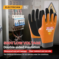 GOL-SIV 400V Electrical Gloves (3 Pairs, XL), Flame Retardant Low Voltage Insulated Gloves, High Grip Rubber Safety Work Gloves for EV, Solar, HVAC & Panel Maintenance