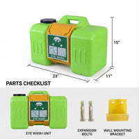 GOL-SIV 9 Gallon Portable Eyewash Station, Wall Mount, 15 Min, OSHA