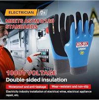 GOL-SIV Industrial Insulated Gloves 1000V Rated, Lightweight Non-Conductive Safety Gloves For Electrician, 1000V|Double Insulated, 10pcs-Large.