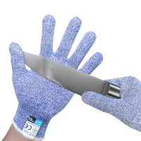 GOL-SIV Level 5 Cut Resistant Gloves Food Grade, Oyster Shucking Gloves Comfort Safety Mandoline Slicer Glove for Meat Cutting, Wood Carving, Blue, XL