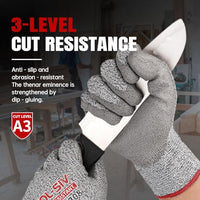GOL-SIV Cut Resistant Work Gloves, Level 3 Cut Proof Glove with PU Coated, Safety Work Gloves for Metal Fabrication, Wood Working, Construction, Medium