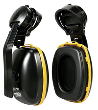 GOL-SIV Hard Hat Ear Muffs, 32dB NRR, Cap-Mounted, Black/Yellow