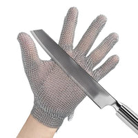 GOL-SIV ANSI A9 Cut Resistant Stainless Steel Metal Mesh Chainmail Gloves,Butcher Gloves Food Grade For for Kitchen Cooking, Butcher Meat Cutting, Oyster Shucking, Mandoline, 3 Finger, L