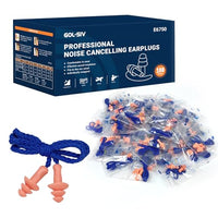 GOL-SIV Silicone Corded Ear Plugs, 100 Pairs, SNR 32dB, Orange