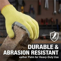 GOL-SIV 2 Pairs Heavy Duty Work Gloves Men Large, 7-Gauge Aramid Knit with Cowhide Leather Palm, Cut Resistant Gloves for Metal Fabrication, Masonry, Construction & Woodworking