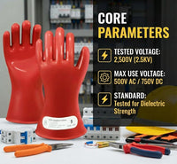 GOL-SIV Class 00 Insulated Electrician Gloves, ASTM D120, 500V, 1 Pair
