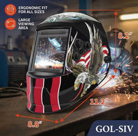 GOL-SIV Auto Darkening Welding Helmet-True Color Large Viewing Screen 4×4 -Solar&Battery Power-Welding Mask 4 Sensor-Adjustable Shade 9/9-13 Welder Hood For SMAW, MIG, TIG, GTAW