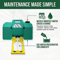 GOL-SIV Portable Eyewash Station, 8 Gallon, Wall Mount, Dual Spray