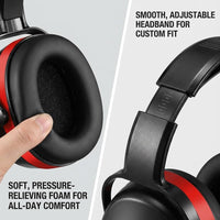 GOL-SIV SNR 34dB Noise Reduction Earmuffs 12 Pack, Commercial Grade Ear Protection for Industrial Plant, Factory & Range, Black & Red