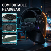 GOL-SIV-Auto-Darkening-Flip-Up Welding Helmet-Filter Respirator-Wide-View Window with Side Vision-True Color Display-Optical Protection Rating 1/1/1/1-4 Photoelectric Sensors-Battery Life 6 to 8 Hours