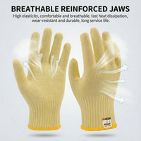 GOL-SIV Aramid Fiber Cut Resistant Work Gloves, Safety Hand Protection for Industrial Metalworking, Glass Handling, Kitchen Cooking & Wood Carving - Breathable Knit, S, 2 Pairs