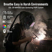 GOL-SIV Auto-Darkening Welding Helmet (with Filter) - Optical Grade 1/1/1/1 External Adjustment - Powered Air Purifying Respirator - High-Precision Filtration Technology Ensures Welding Safety