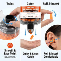 GOL-SIV Ear Plug Dispenser, 1000 Pairs, NRR 33dB, Wall Mount