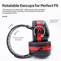GOL-SIV SNR34dB Gun Range Ear Protection, Black & Red