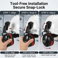 GOL-SIV 32dB Ear Muffs for Hard Hats, Safety Hearing Protection, Black