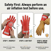 GOL-SIV Class 1 Insulated Electrician Gloves, ASTM D120, 7500V, 1 Pair