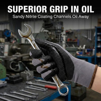 GOL-SIV 12 Pairs Sandy Nitrile Coated Work Gloves, Level 4 Abrasion Resistant, 15-Gauge Breathable Safety Gloves for Warehouse, Mechanic & Gardening (M)