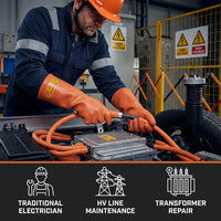 GOL-SIV Class 2 Insulated Electrician Gloves, ASTM D120, 17000V, 1 Pair