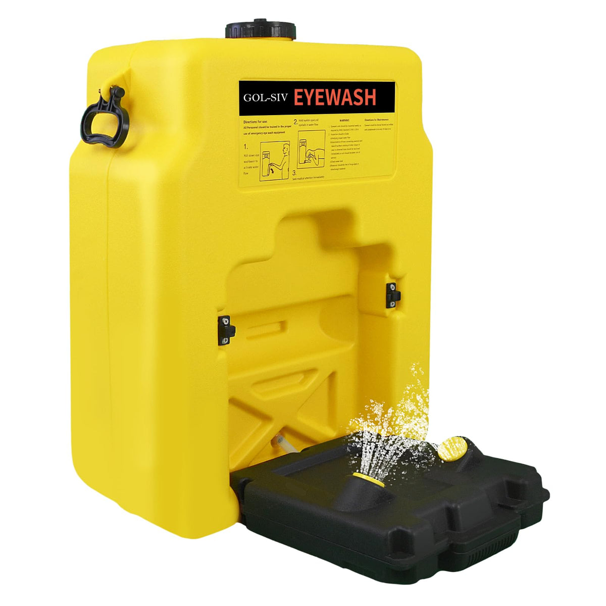 GOL-SIV Portable Eyewash Station, 14 Gallon, Wall Mount, Dual Spray