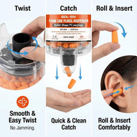 GOL-SIV Earplug Dispenser, 500 Pcs, NRR 33dB, Wall Mount, Orange