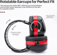GOL-SIV SNR 34dB Noise Reduction Safety Earmuffs 6 Pack Bulk, Heavy Duty Ear Protection for Industrial Workers, Manufacturing & Shooting, Black & Red