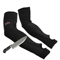 GOL-SIV Cut Resistant Sleeves With Thumb Hole, Arm Protectors For Thin Skin And Bruising, Kevlar Sleeves Arm Protection For Women, Men, Elderly (17.7in, Black)