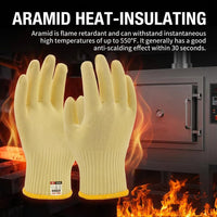 GOL-SIV Aramid Fiber Cut Resistant Work Gloves, Safety Hand Protection for Industrial Metalworking, Glass Handling, Kitchen Cooking & Wood Carving - Breathable Knit, S, 2 Pairs