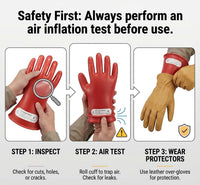 GOL-SIV Class 00 Insulated Electrician Gloves, ASTM D120, 500V, 1 Pair