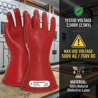 GOL-SIV Class 00 Insulated Electrician Gloves, ASTM D120, 500V, 1 Pair