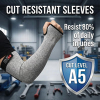 GOL-SIV Cut Resistant Sleeves With Thumb Hole, Arm Protectors For Thin Skin And Bruising, Gardening Sleeves For Women, Men, Elderly (17.7in, Grey)