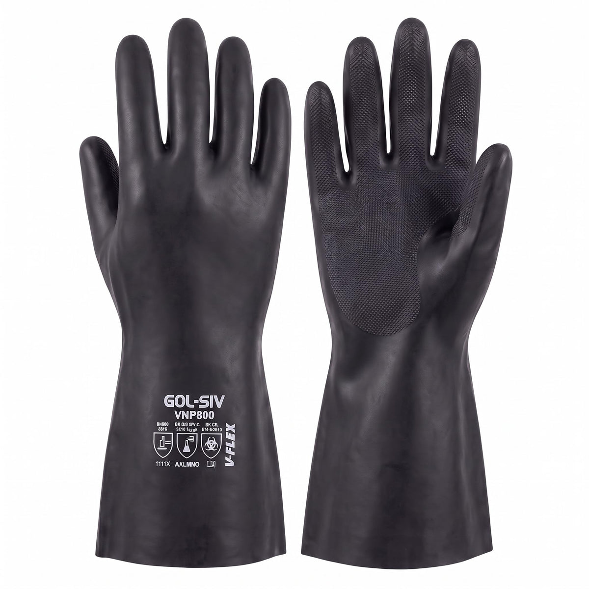 GOL-SIV Chemical Resistant Gloves Neoprene PVC EN374 Mechanic Work, L