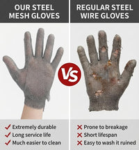 GOL-SIV A9 Cut Resistant Gloves Food Grade,Chainmail Butcher Gloves For Fishing,Cooking,Cutting,S