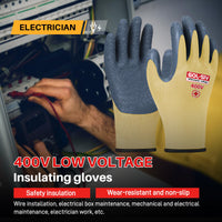 GOL-SIV 400V Insulated Electrician Gloves, Rubber, Non-Slip, Large