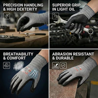 GOL-SIV 15-Gauge Micro-Foam Nitrile Work Gloves for Men, High Dexterity Mechanic Gloves, Breathable Flexible Fit, Excellent Oil Grip, 3 Pairs (XL)